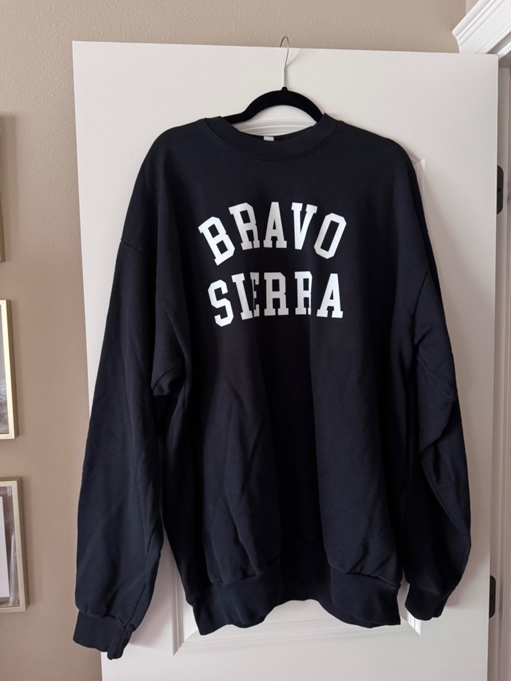 Los Angeles Apparel Bravo Sierra Navy Crewneck Sweatshirt with White Print